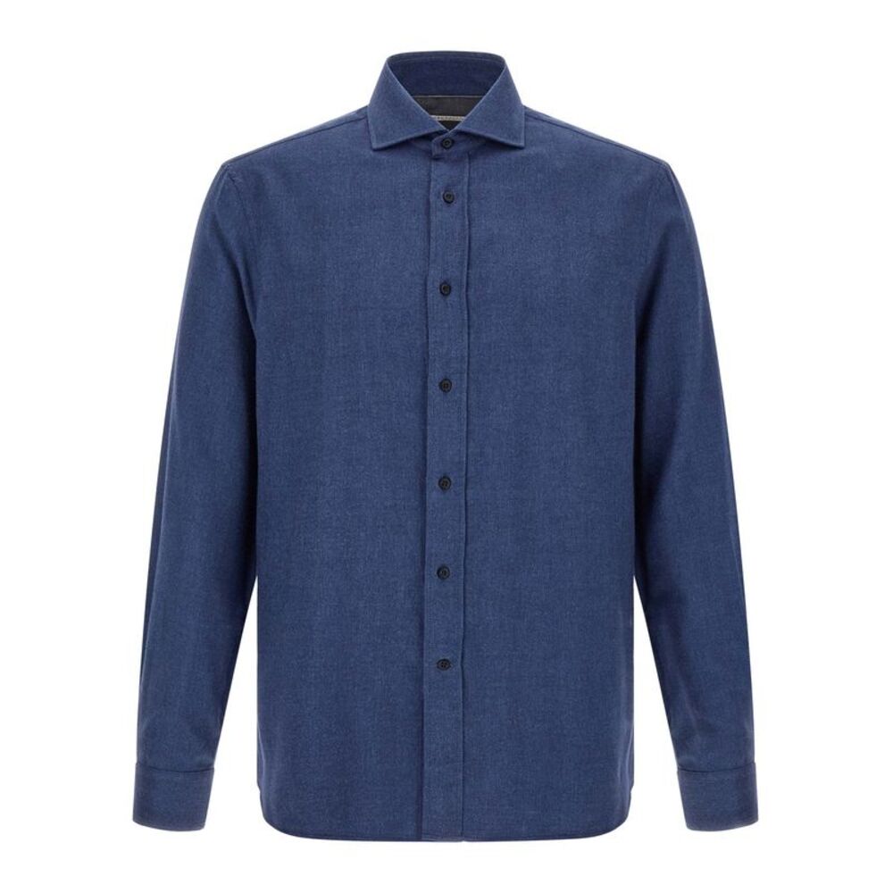 Brunello Cucinelli Men's Herringbone Shirt
